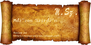 Mózes Szirén névjegykártya